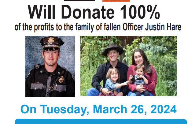 Fund Raiser for Officer Justin Hare’s Family – Thank you Fundaxi!